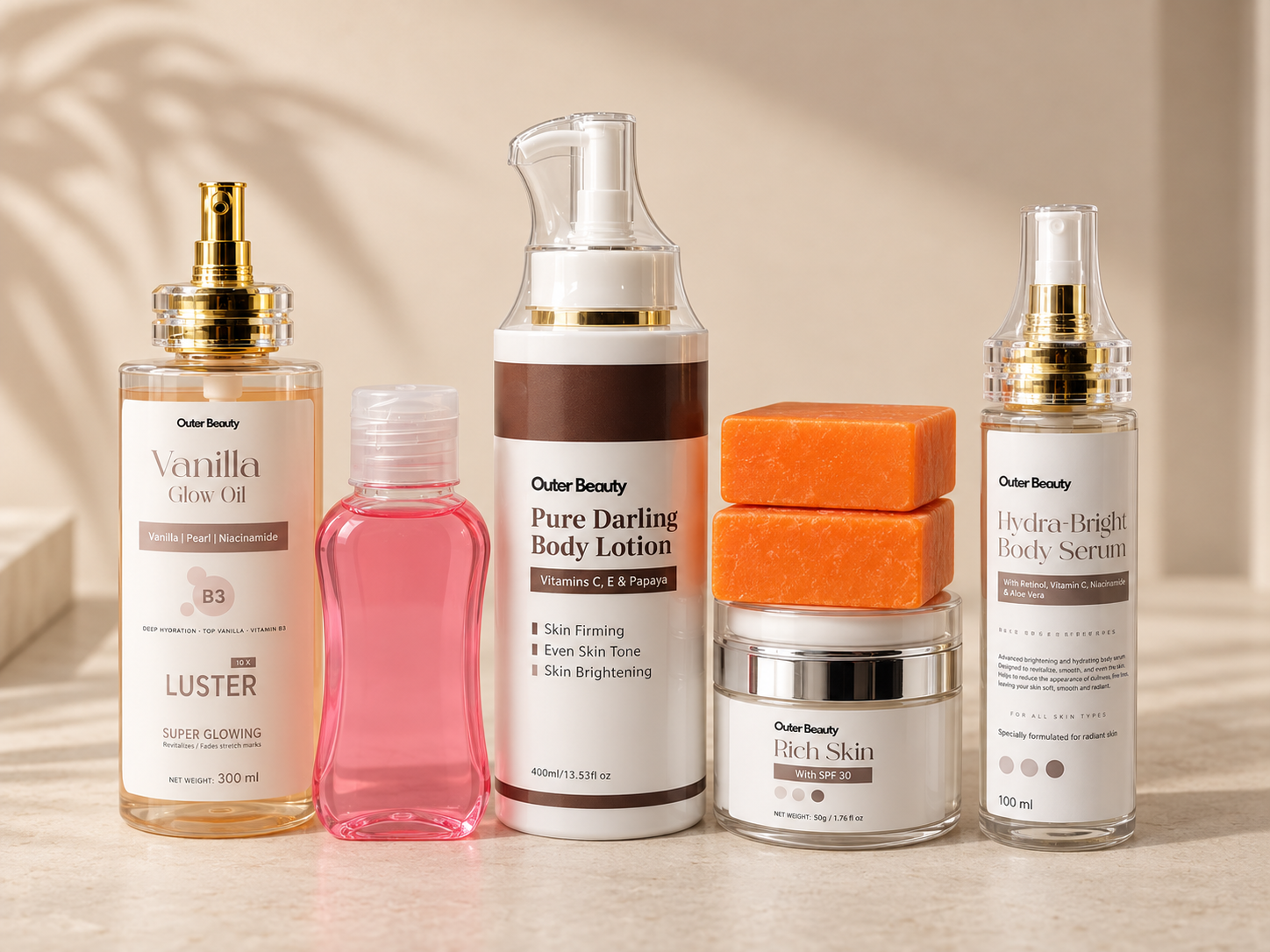 Soft Lightening and Caramel Glow Set (face and body)